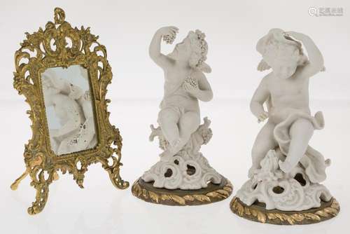 Autumn and Winter, pair of biscuit figurines, France, late 1...