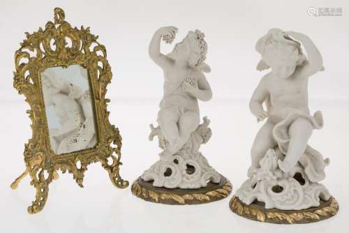 Autumn and Winter, pair of biscuit figurines, France, late 1...