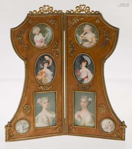 Lot of eight framed miniatures, France, 19th century