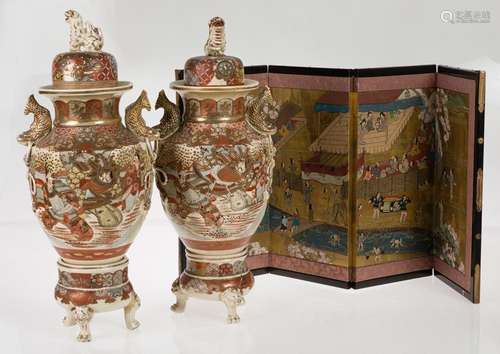 Pair of Satsuma vases