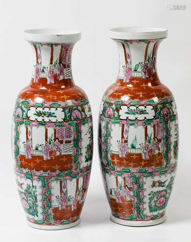 Two Chinese Cantonese porcelain vases