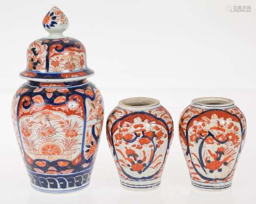 Tibor and 2 Chinese porcelain vases after Japanese models, e...
