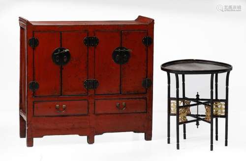 Chinese furniture red lacquer