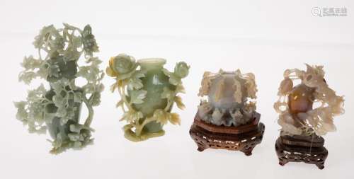 Two carved jade figures, China, 20th century