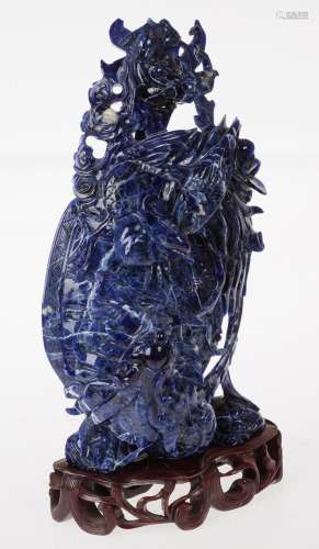 Carved lapis lazuli group, China, 20th c.
