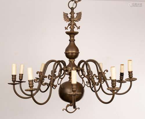 An early 20th Century Bavarian chandelier with double headed...