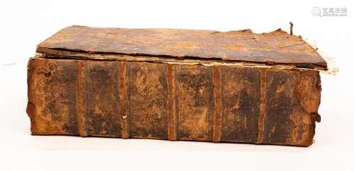 The Bible, Robert Barker, 1610, lower portion of title defec...