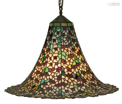 Attributed to Anthony Hart Leaded Glass Hanging Fixture