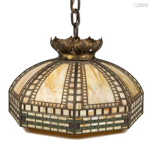 Handel Arts & Crafts Panel Lamp with Overlay