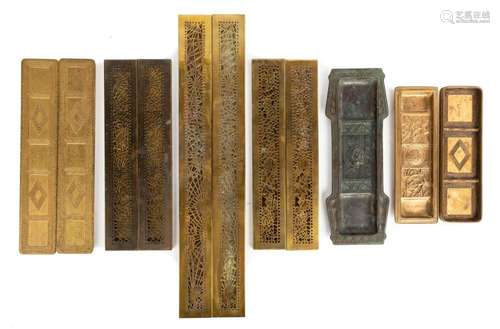 Tiffany Studios, New York Bronze Ink Blotter Sets, Pen Trays...