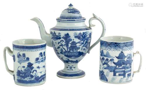 Canton Teapot and Tankards