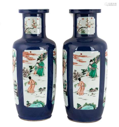 Pair of Chinese Hand Painted Porcelain Vases