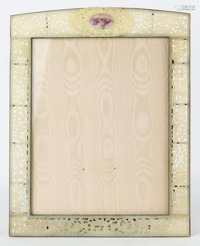 Chinese Carved Jade & Hardstone Picture Frame