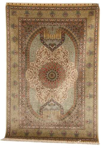 Fine Vintage Silk Oriental Rug