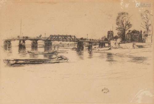 James McNeil Whistler (American, 1843-1903) "Fulham (Ch...