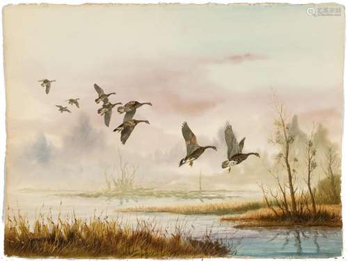 Gerald Petitt (American, 1925-2012) Wild Geese