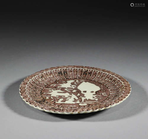 Ming Dynasty, underglaze red plate