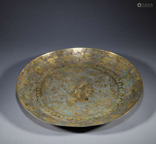 Ancient China, pure silver gilded Market