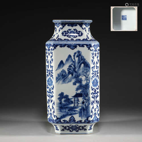 In the Qing Dynasty, blue and white vases were appreciated e...