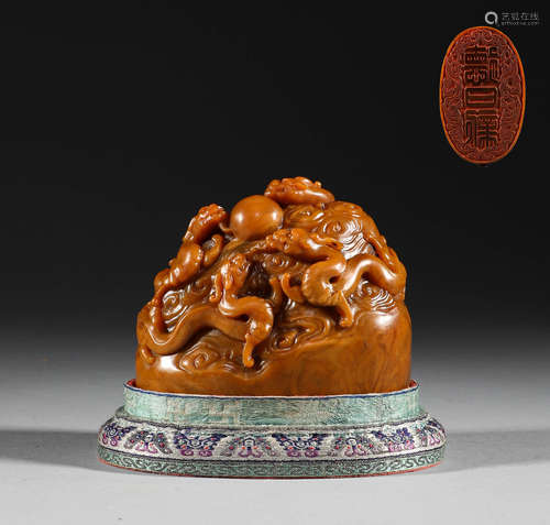 In the Qing Dynasty, Tian Huangshi longniu seal