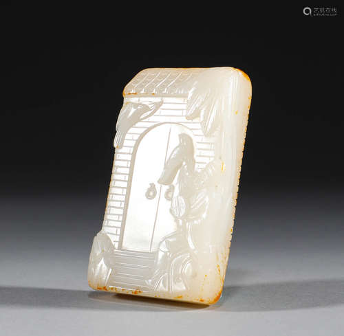 Hotan jade character story board in the Qing Dynasty