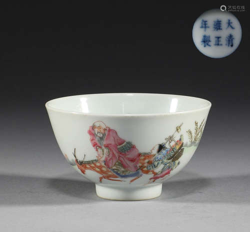 Qing Dynasty, pastel character story bowl