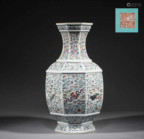 In the Qing Dynasty, the eight treasures bottle with doucai ...