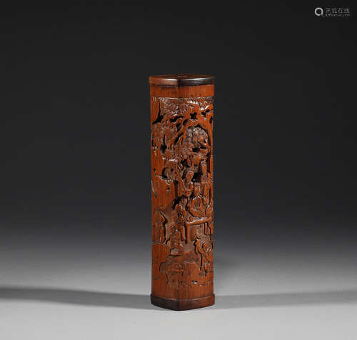 Qing Dynasty, bamboo figures, story incense tube