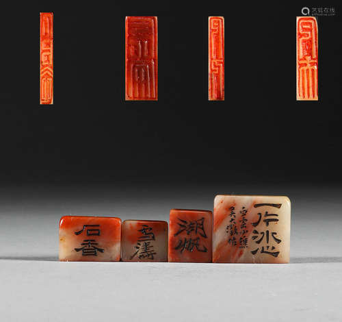 A group of Shoushan Furong stone seals in the Qing Dynasty