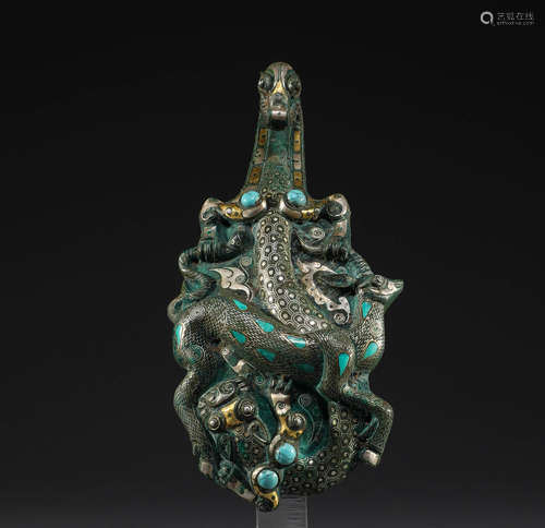 In ancient China, bronze inlaid with gold, silver, pine ston...