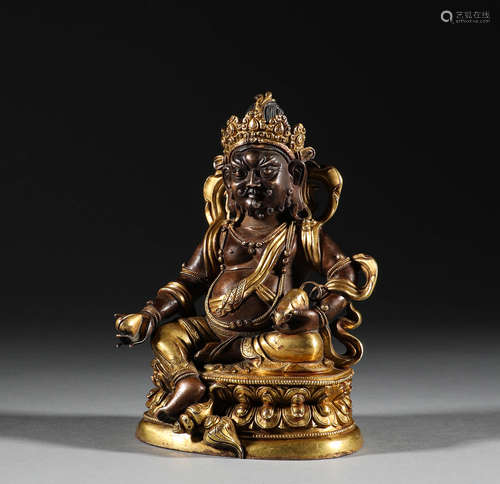 In the Qing Dynasty, the bronze gilded statue of the God of ...