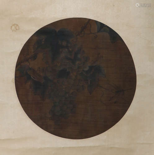 Wang Mian, ink flower painting, silk vertical axis