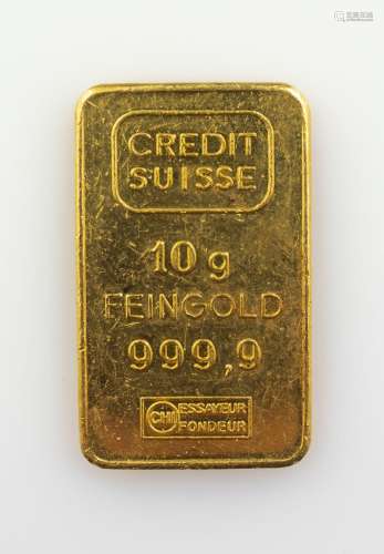 10 g fine gold bar Credit Suisse, fine gold