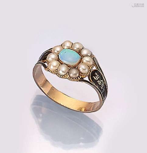 14 kt gold ring with opal, dat. 1839