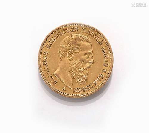 Gold coin, 20 Mark, German Reich, 1888