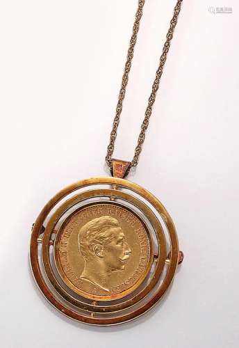 14 kt gold coin pendant/brooch