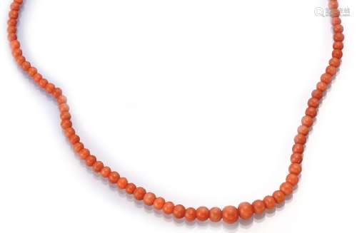 Extra-long coral necklace