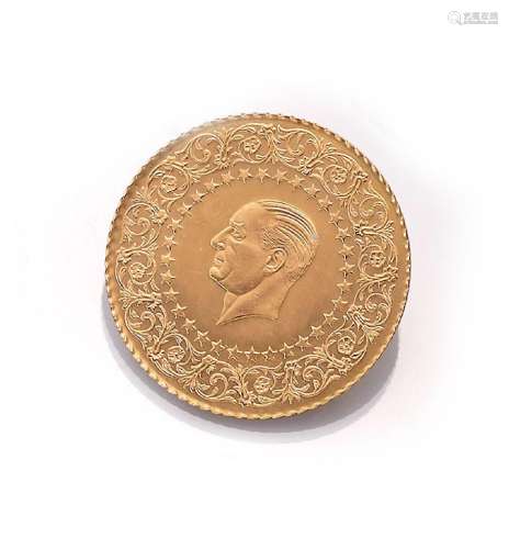 Gold coin, 250 Piaster, Turkey, 1969