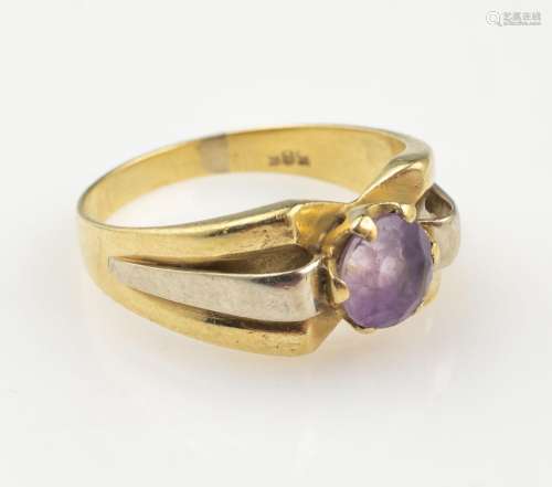 14 kt gold ring with amethyst, YG 585/000