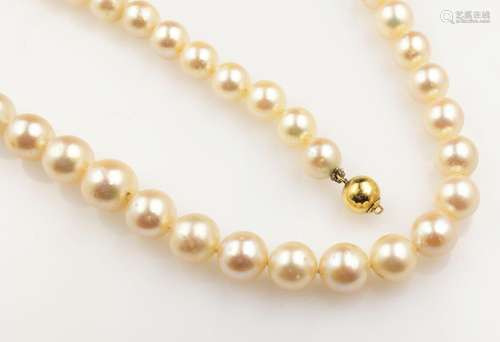 Fine necklace with cultured akoya pearls