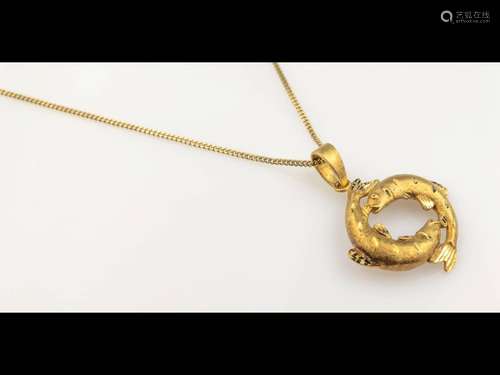 14 kt gold pendant 'pisces'