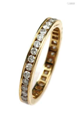 14 kt gold memoryring with brilliants