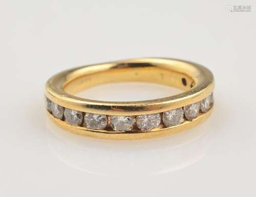 14 kt gold halfmemory ring with brilliants