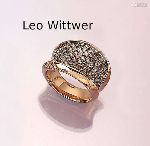 18 kt gold LEO WITTWER ring with brilliants