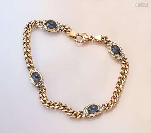 18 kt gold bracelet with sapphires and brilliants