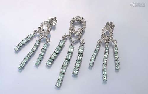 Jewelry set with tourmalines and brilliants