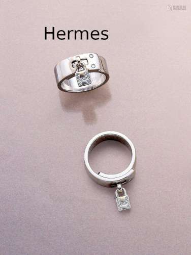 18 kt gold HERMES ring with brilliants