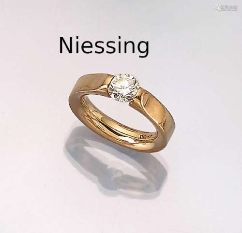 18 kt gold NIESSING tension ring with brilliant