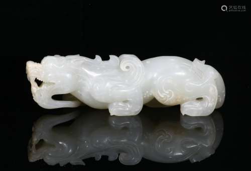 Warring States Period To Han Dynasty White Jade Beast, China