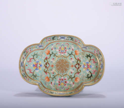 A famille-rose 'floral' washer,Qing Dynasty